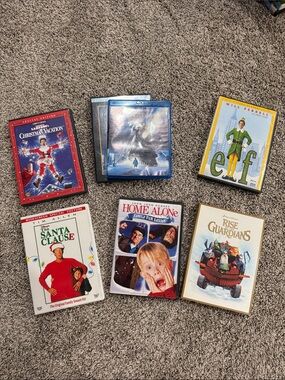Holiday Movie DVD Lot - Elf, Home Alone, The Santa Clause, Rise of the Guardians
